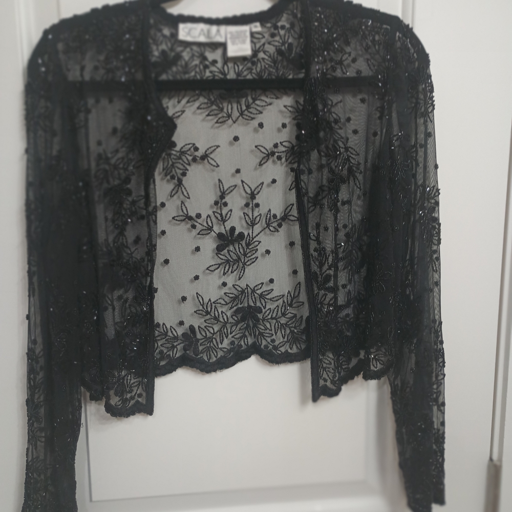 Scala Black Lace Top